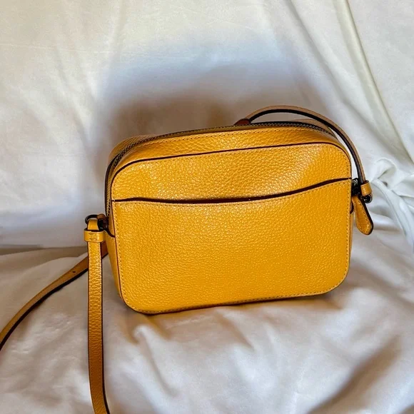 Coach Yellow Pebbled Leather Crossbody Bag - Picture 3 of 5